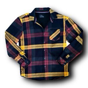 Nomad by Craft + Flow XL Mens Flannel Shirt - Black, Red, Yellow